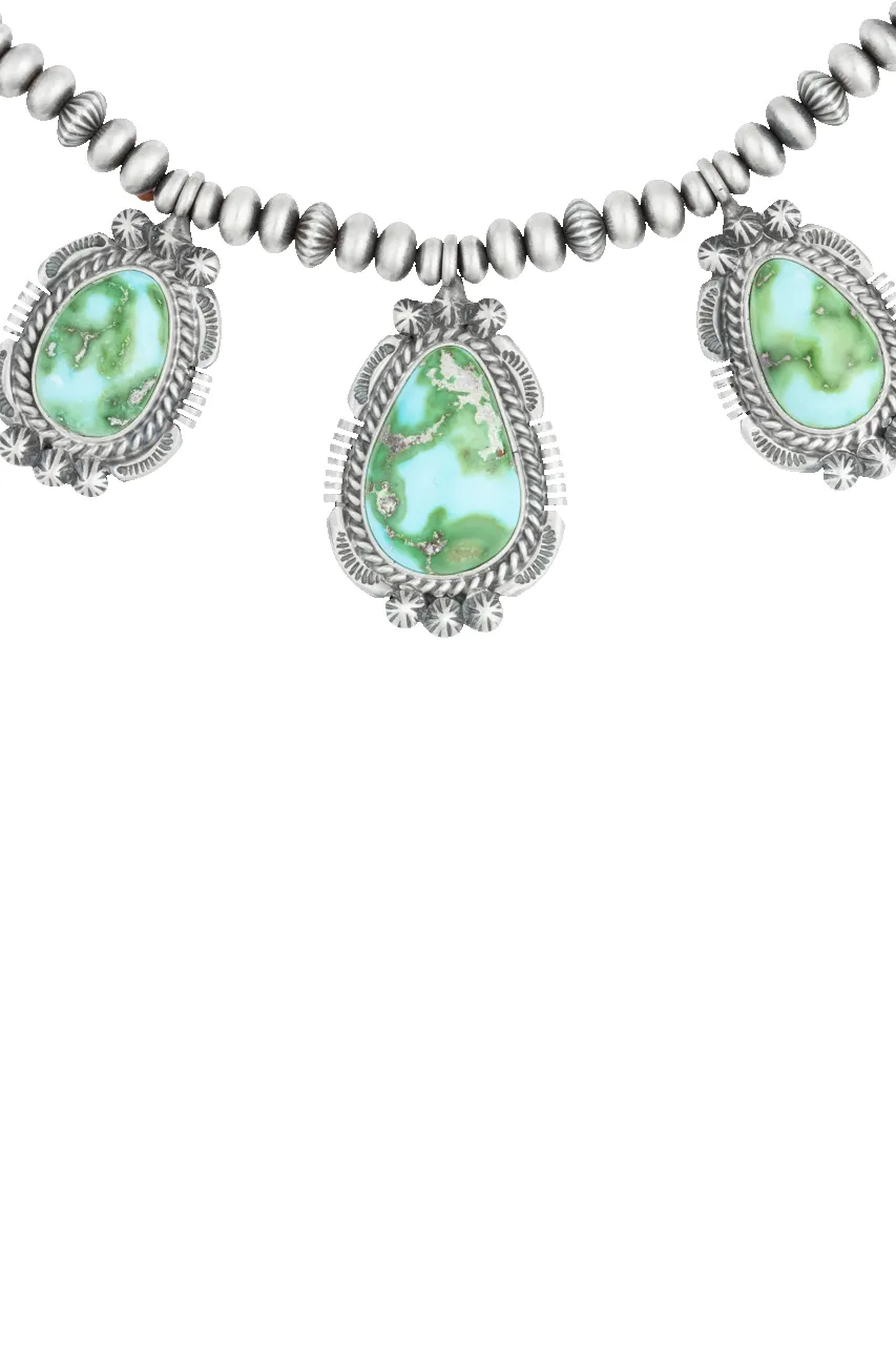 Sterling Silver Navajo Pearl Necklace & Earring Set sold by Pinto Ranch product image thumbnail 2