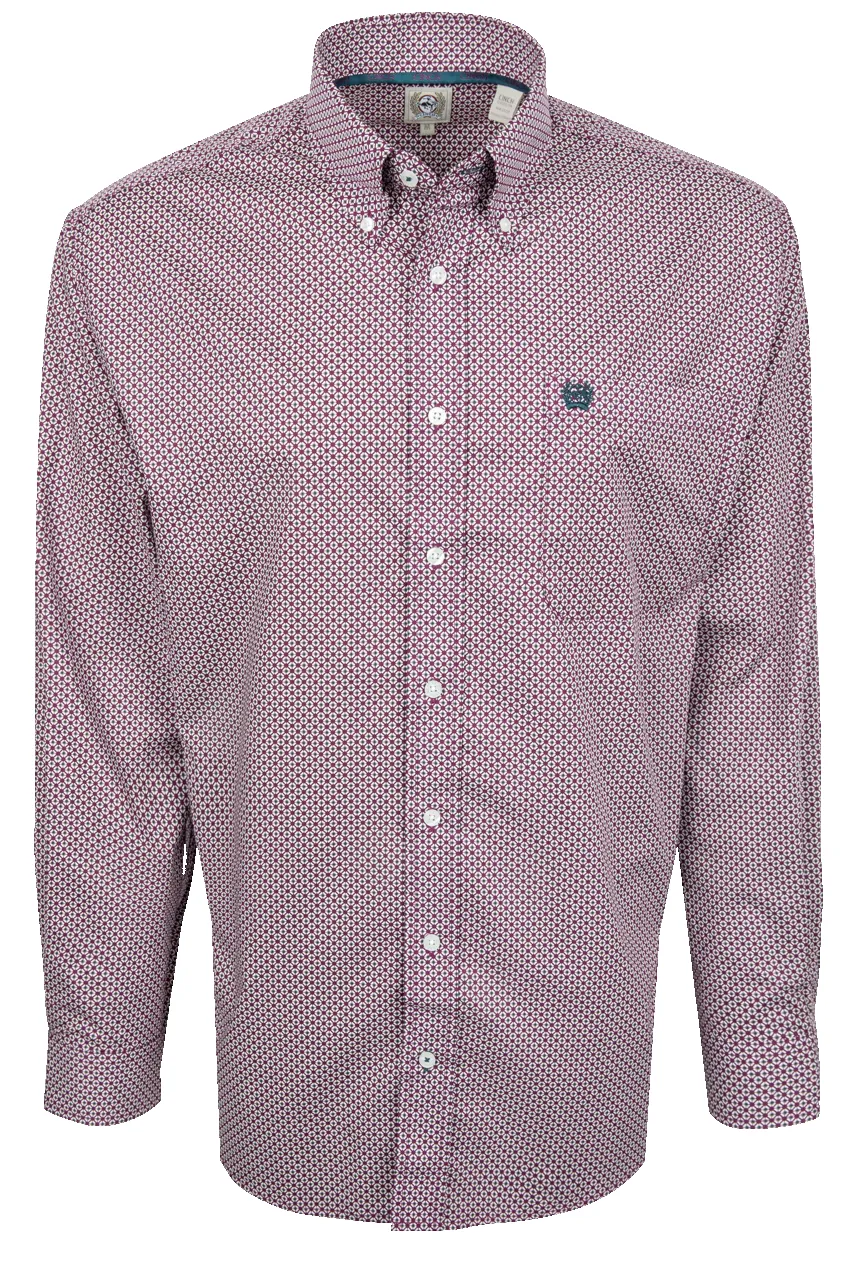 Cinch Foulard Print Button-Down Shirt - Purple sold by Pinto Ranch