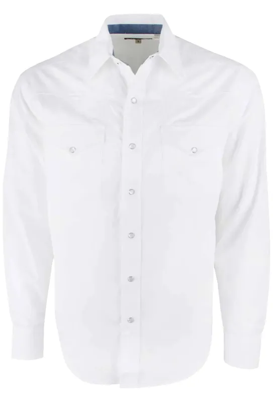 Stetson Men's Snap Button Down Shirt - Optic White made by Pinto Ranch