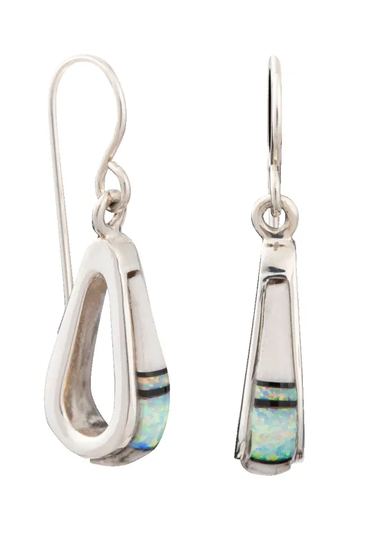 Sterling Silver Opal Drop Earrings made by Pinto Ranch