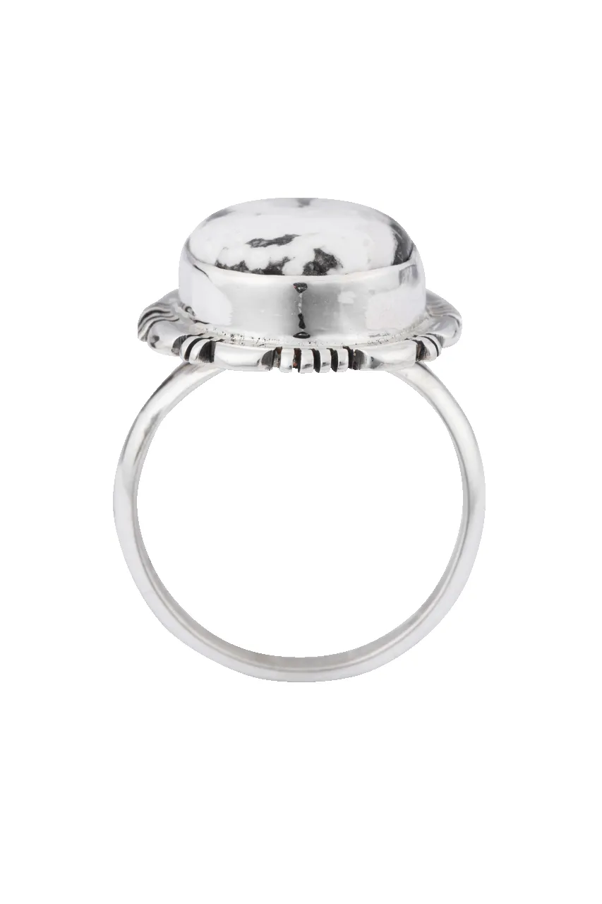Sterling Silver White Buffalo Gemstone Ring sold by Pinto Ranch product image thumbnail 2