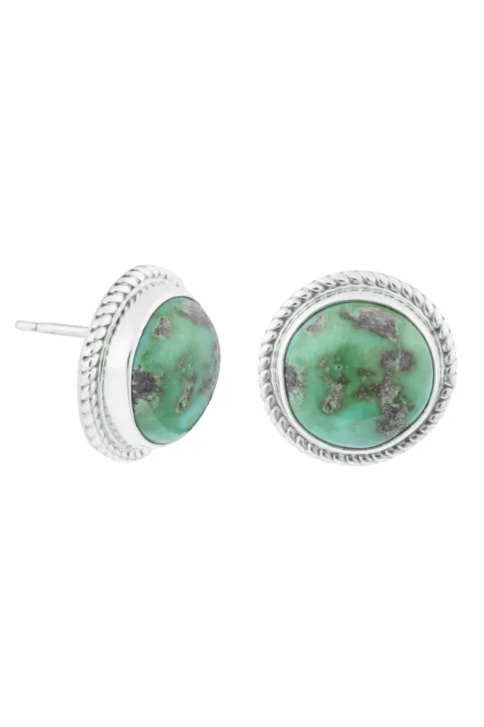 Sonoran Gold Turquoise Stud Earrings made by Pinto Ranch