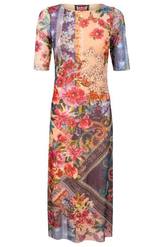 Johnny Was Astrid Floral Mesh Midi Dress made by Johnny Was