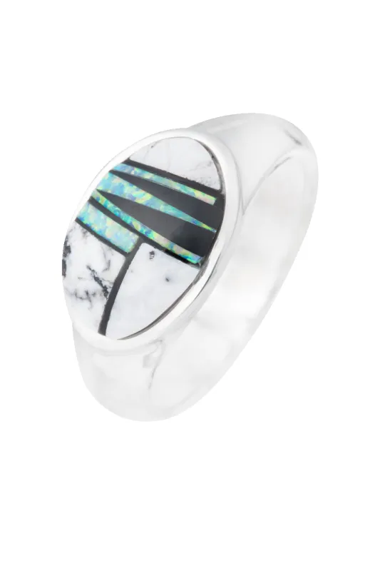 White Buffalo Multi-Stone Ring made by Pinto Ranch