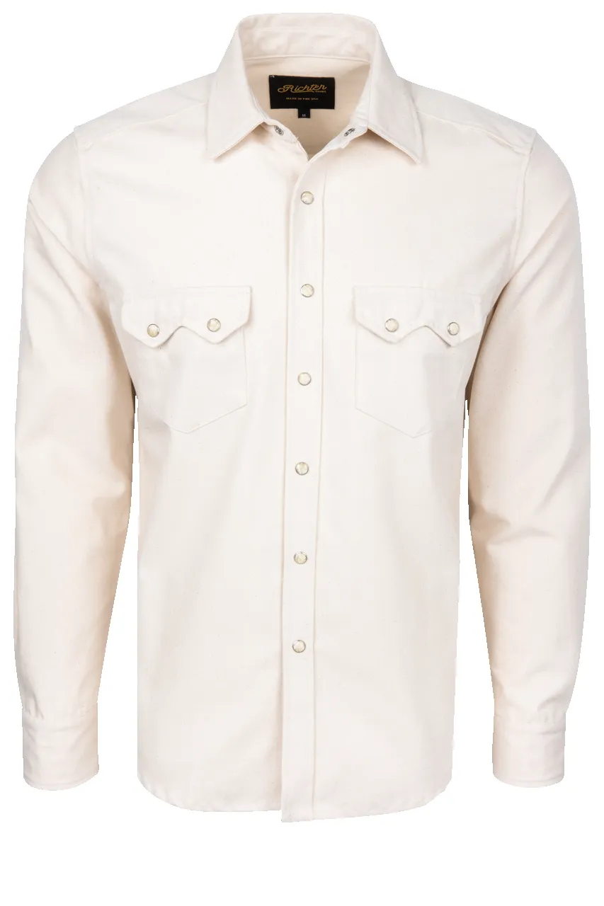 Richter Goods Men's Duck Canvas Western Snap Shirt - Clay sold by Pinto Ranch