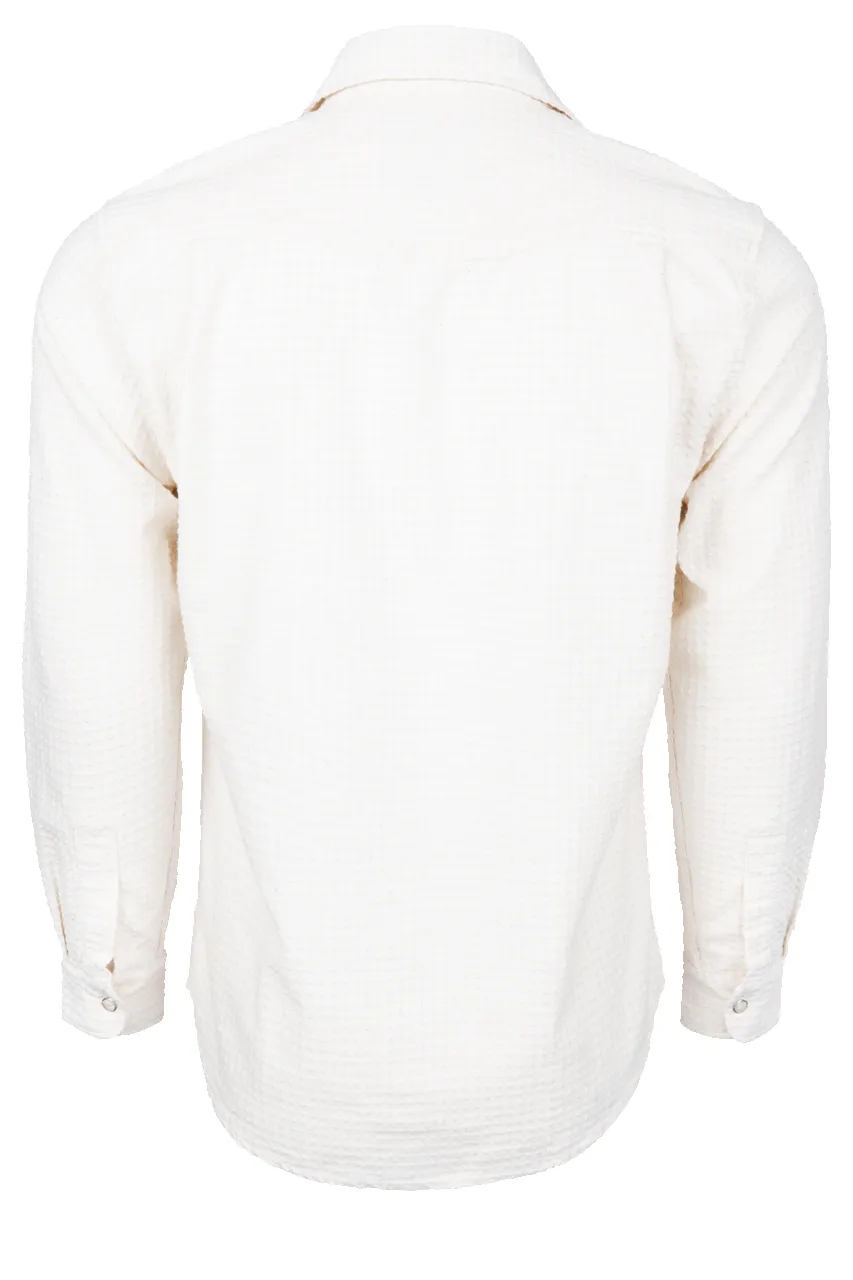Richter Goods Men's Dobby Long Sleeve Snap Shirt - White sold by Pinto Ranch product image thumbnail 2