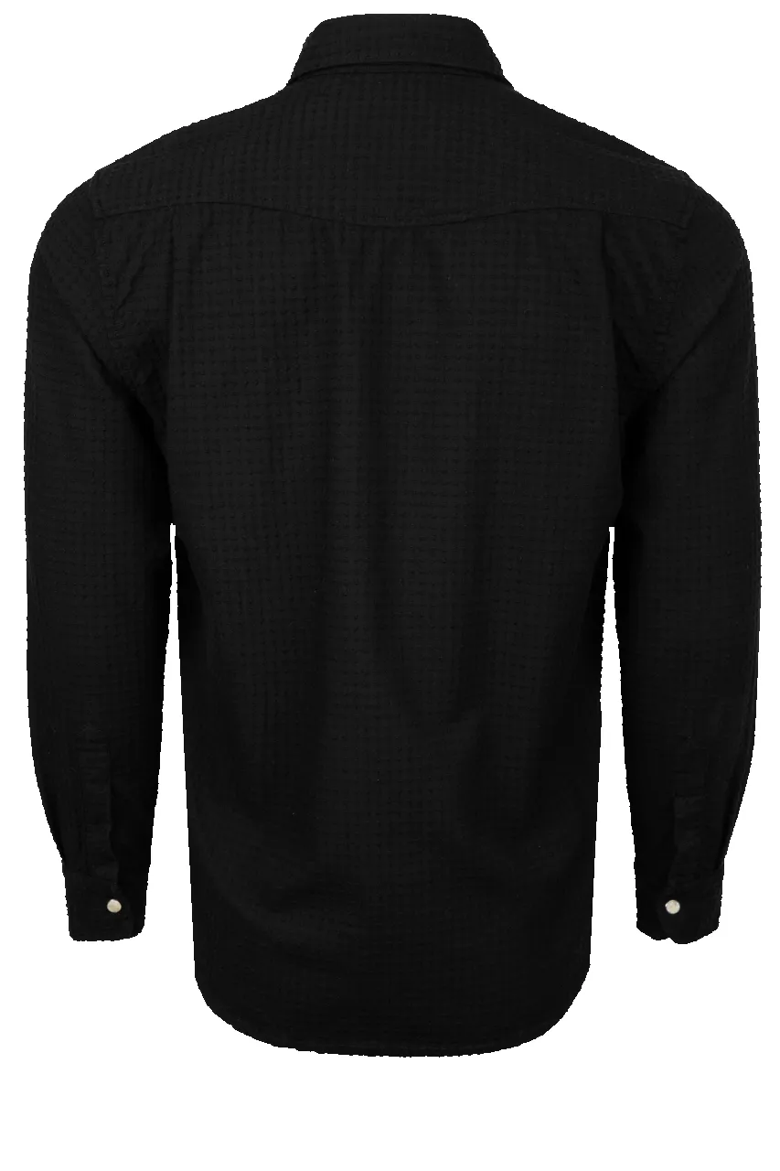 Richter Goods Men's Dobby Long Sleeve Snap Shirt - Black sold by Pinto Ranch product image thumbnail 2