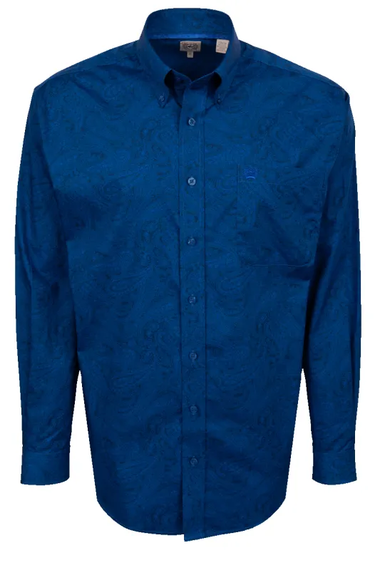 Cinch Blue Paisley Button-Down Shirt made by Cinch