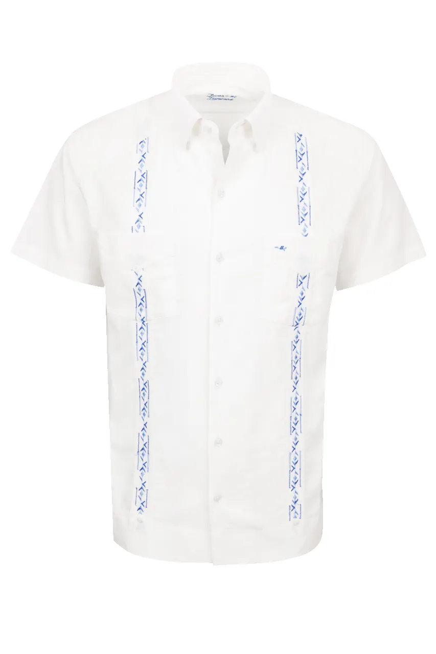 Texas Standard Ivory Cielo Tejas Guayabera Shirt sold by Pinto Ranch