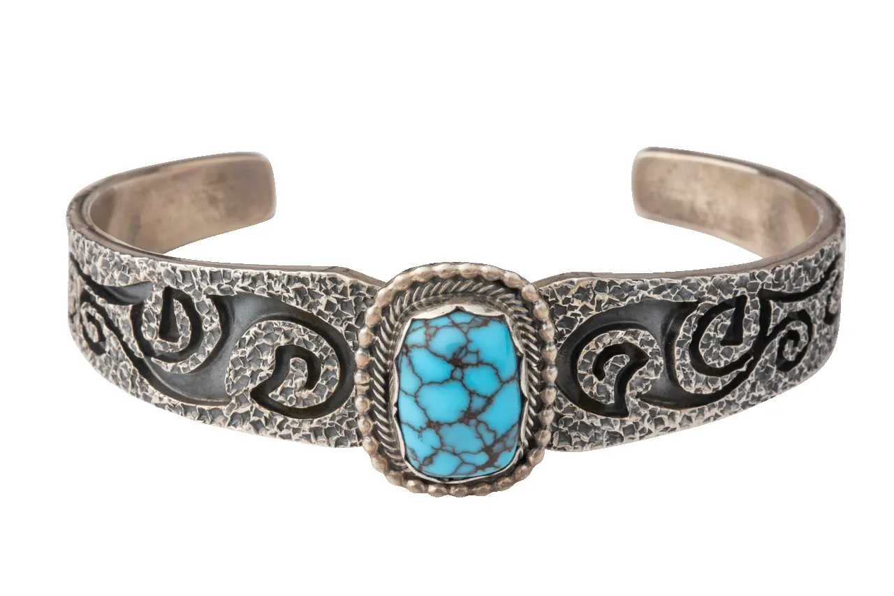 Prince Turquoise Chiseled Cuff sold by Pinto Ranch