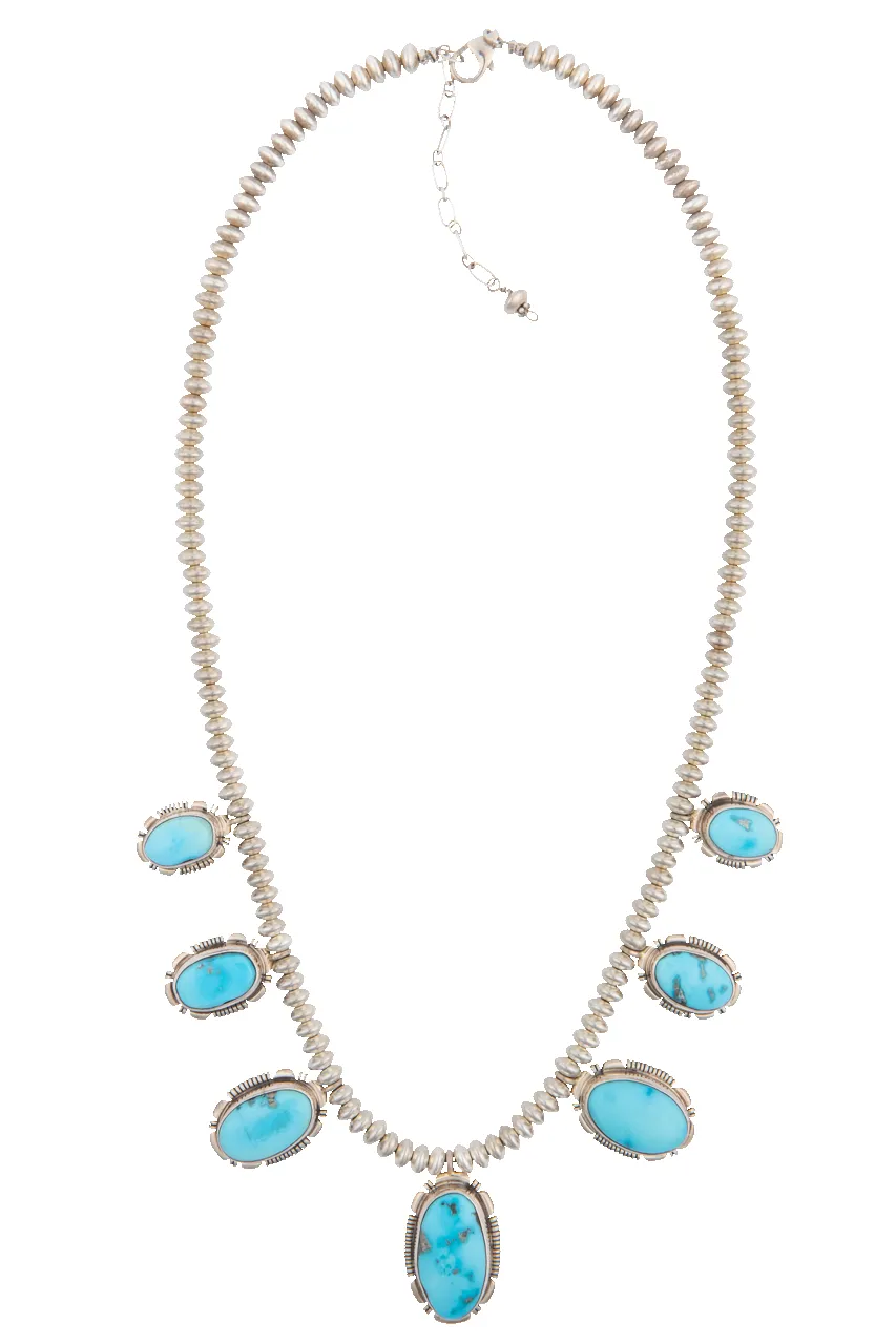Kingman Turquoise Navajo Pearl Necklace sold by Pinto Ranch
