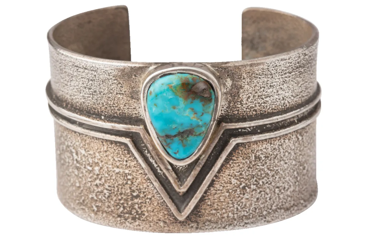 Turquoise Chevron Cuff Bracelet made by Pinto Ranch