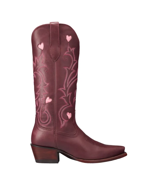 Tecovas Annie Hearts Cowgirl Boots - Wine made by Tecovas