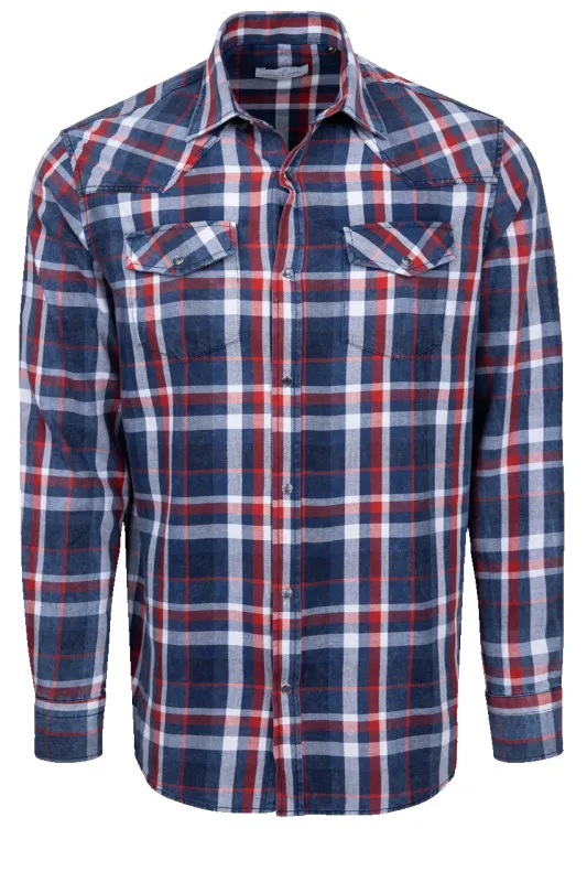 Pinto Ranch Snap Front Shirt - Burgundy made by Pinto Ranch