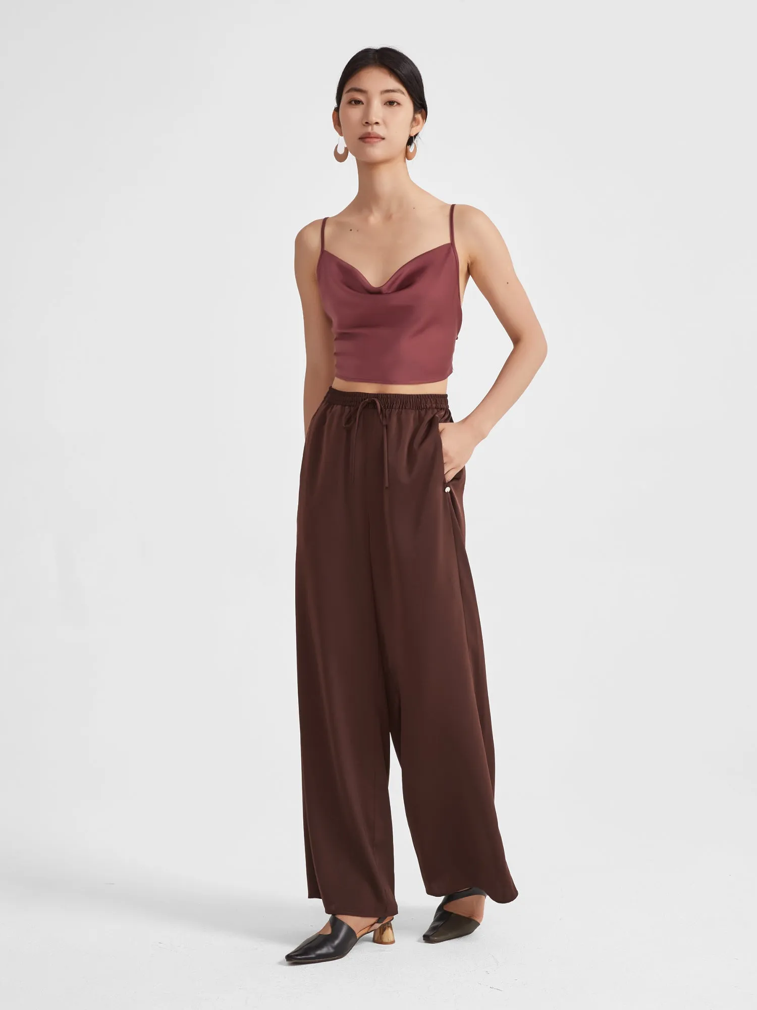 Eden Top, Cropped | Upgraded 140g Satin sold by Supesu product image thumbnail 5
