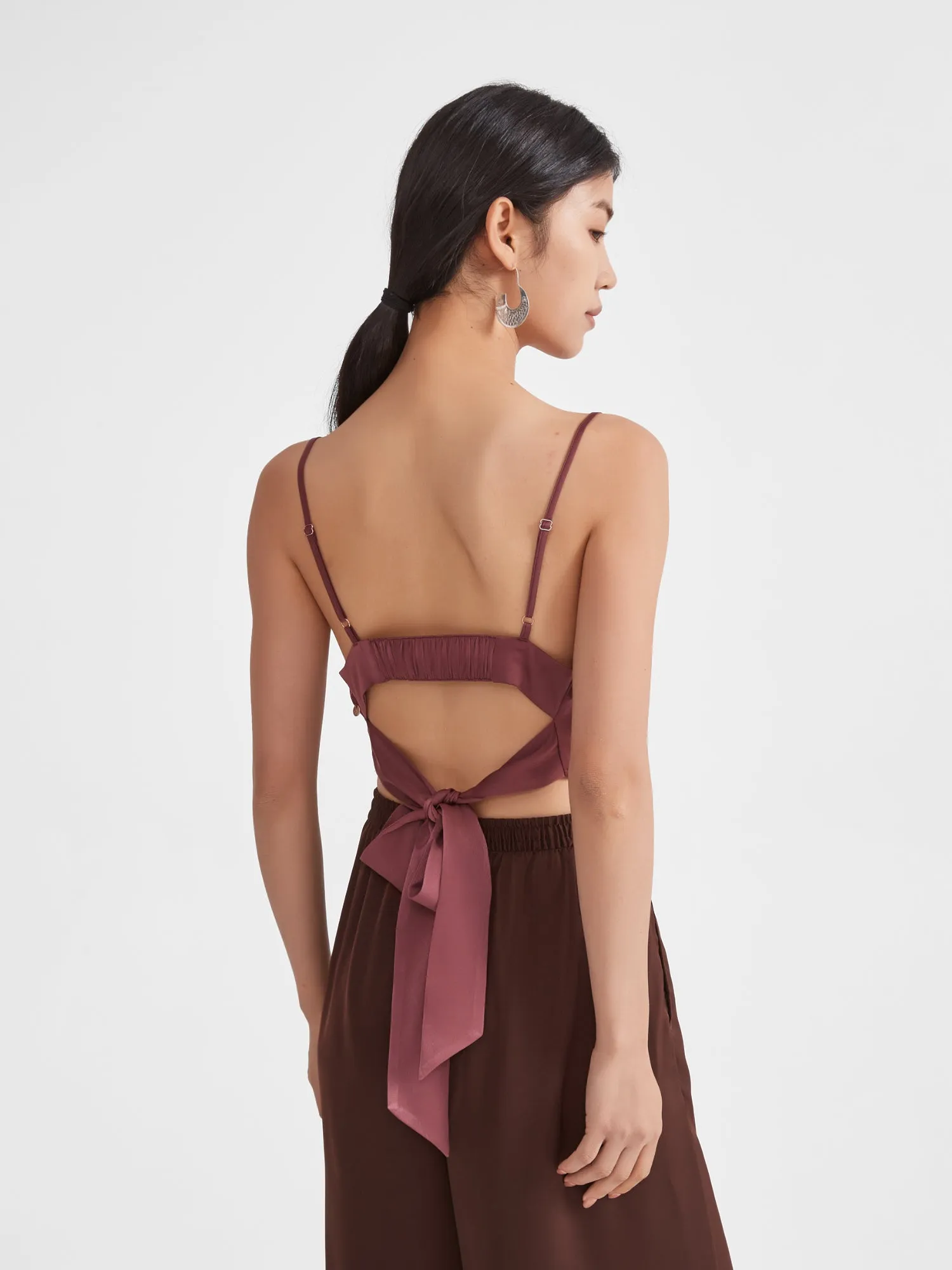 Eden Top, Cropped | Upgraded 140g Satin sold by Supesu product image thumbnail 4