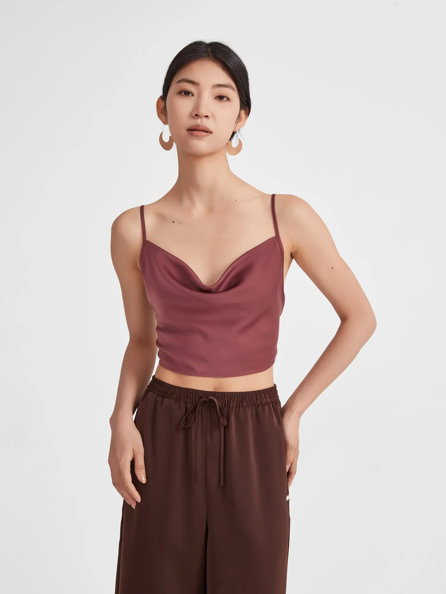 Eden Top, Cropped | Upgraded 140g Satin sold by Supesu product image thumbnail 2