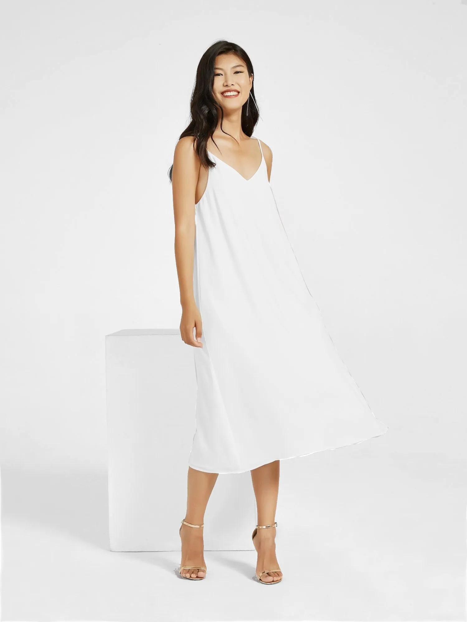 Serena Bridal Slip Dress, Midi sold by Supesu