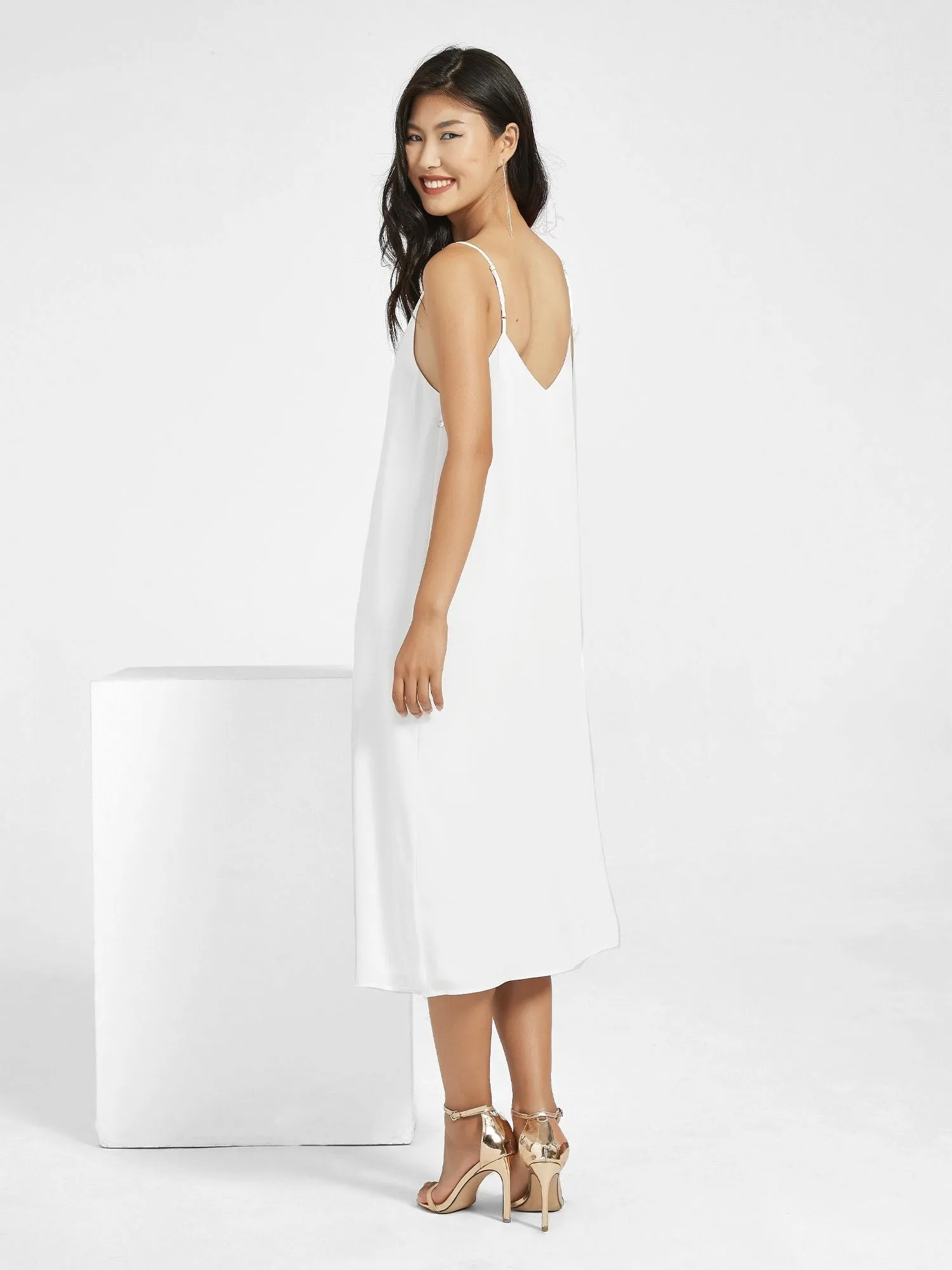Serena Bridal Slip Dress, Midi sold by Supesu product image thumbnail 3