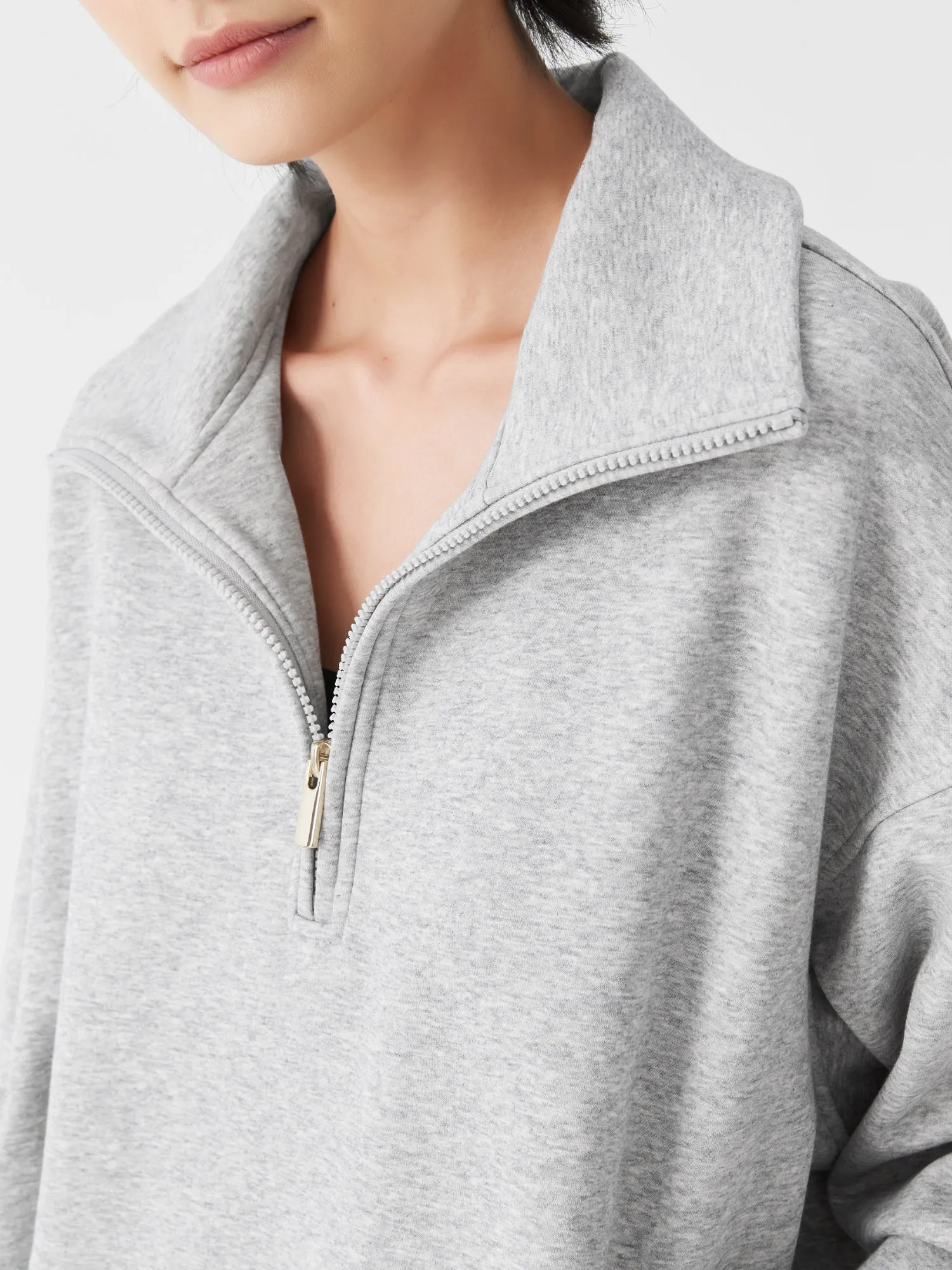 Cubby Half Zip-up Sweatshirt, Oversized sold by Supesu product image thumbnail 5