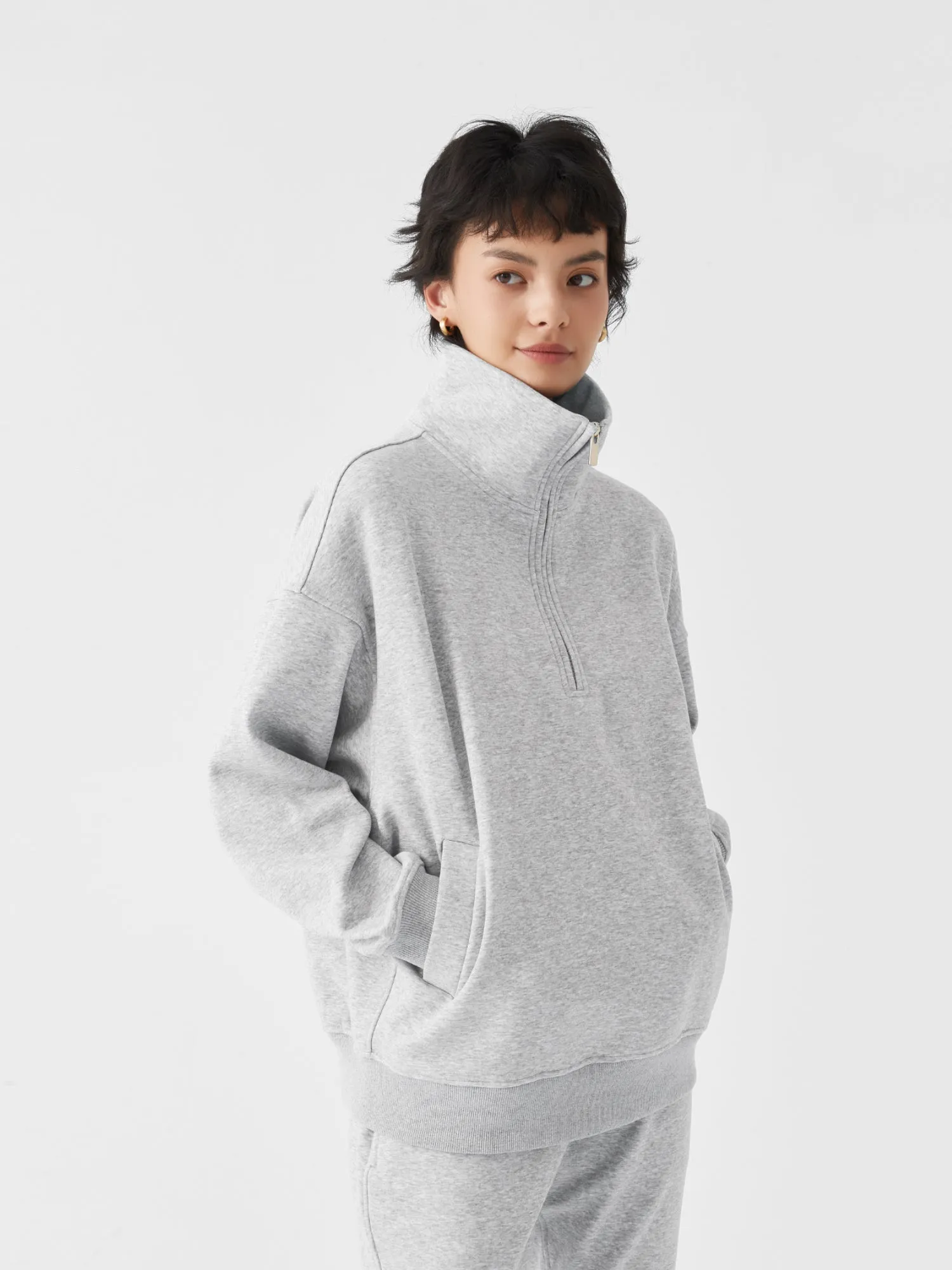 Cubby Half Zip-up Sweatshirt, Oversized sold by Supesu