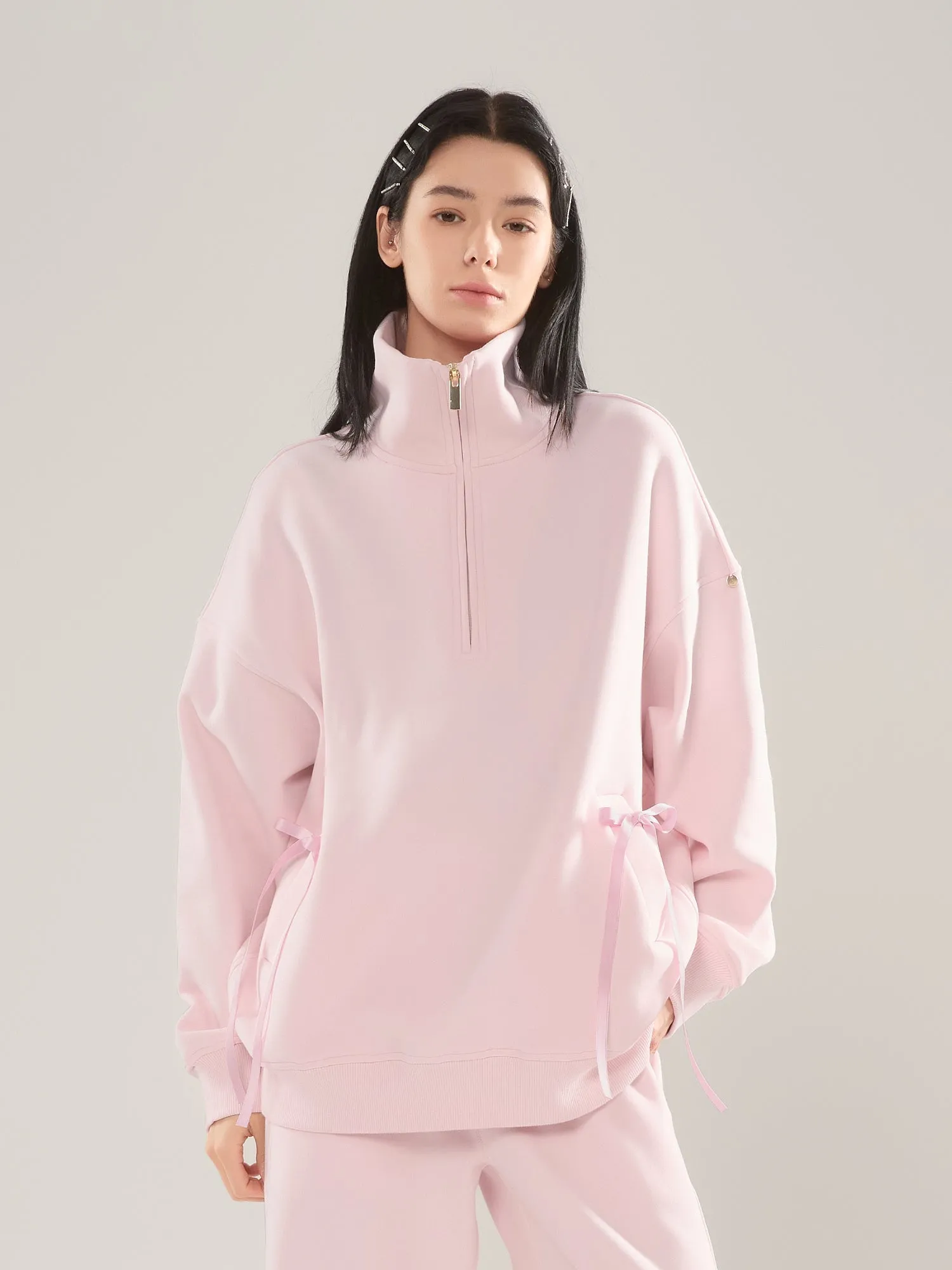 π Cubby Half Zip-up Sweatshirt, Oversized sold by Supesu