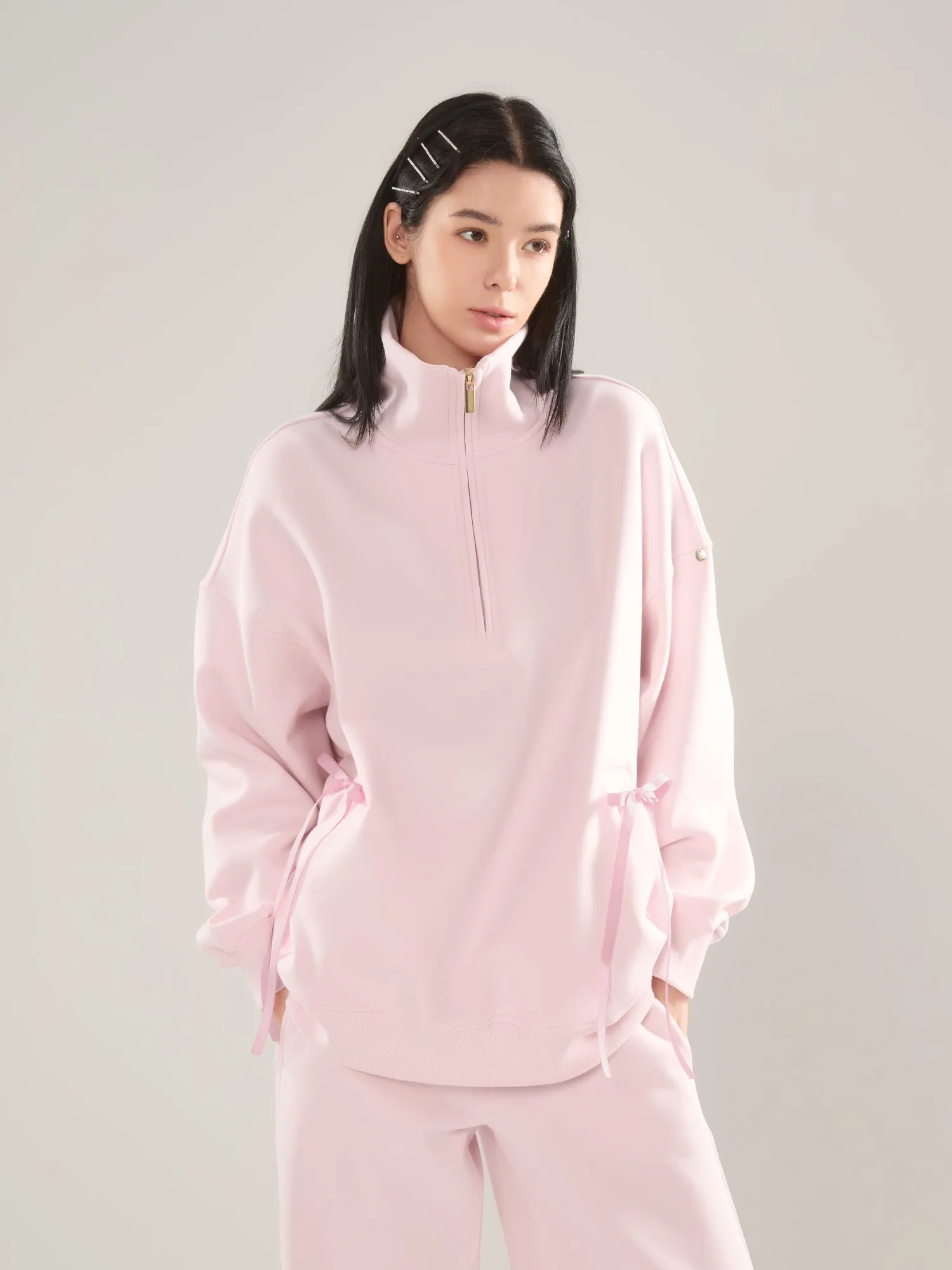 π Cubby Half Zip-up Sweatshirt, Oversized sold by Supesu product image thumbnail 5