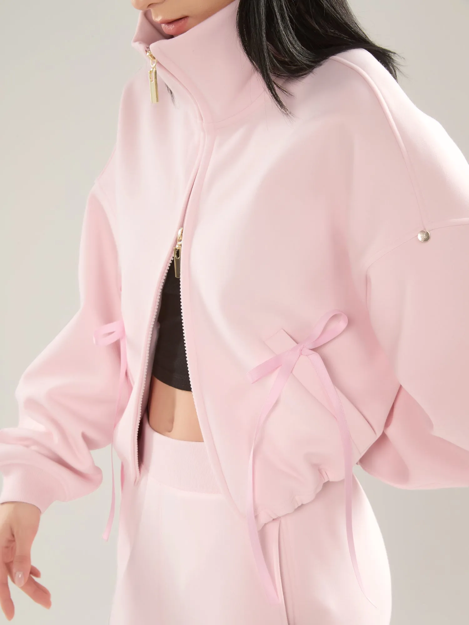 🎀 Cubby Mockneck Zip-Up, Cropped sold by Supesu product image thumbnail 2