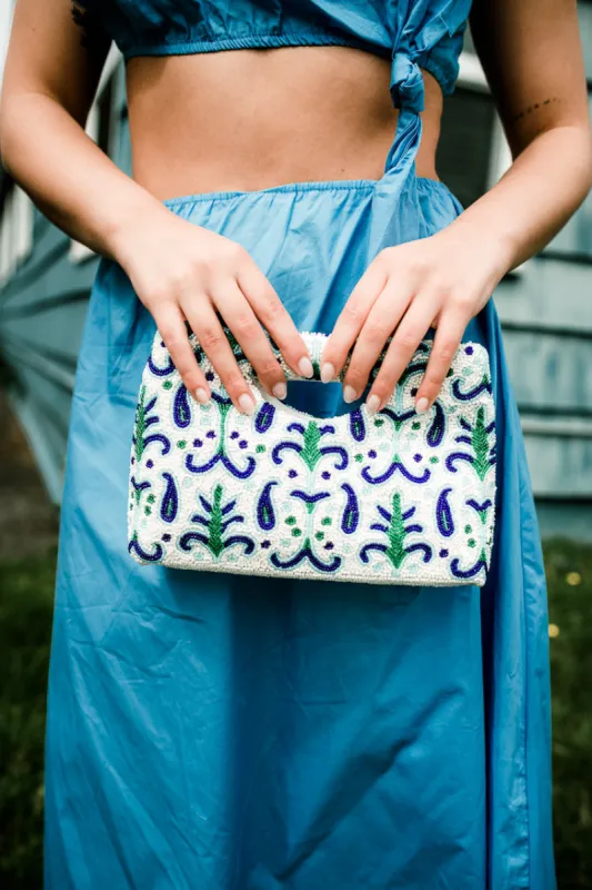 Beaded Ikat Clutch made by Confête