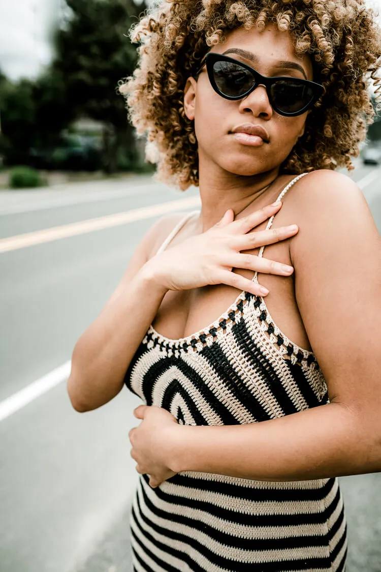 Bardot Striped Crochet Mini Dress - FINAL SALE sold by Confête product image thumbnail 3