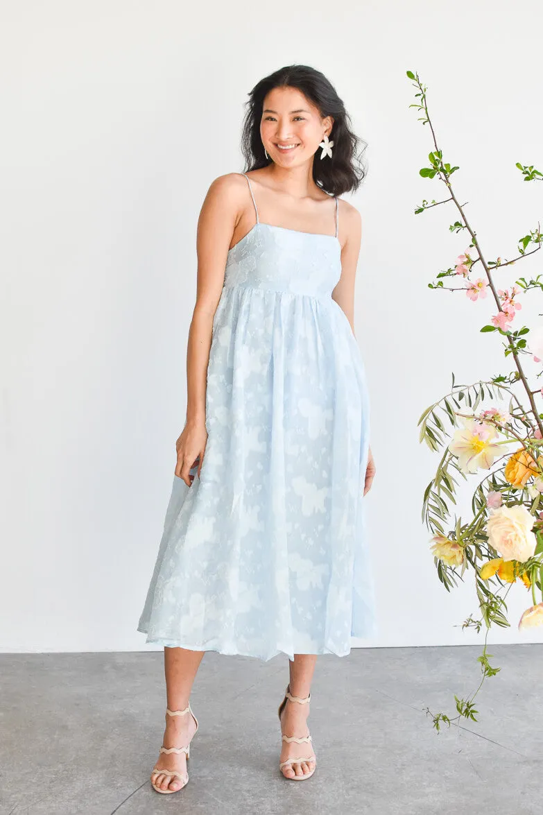 Helena Blue Jacquard Midi Dress sold by Confête product image thumbnail 4