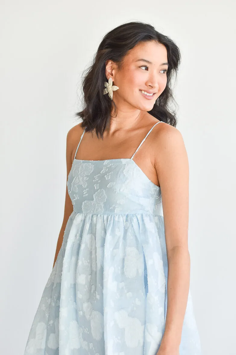 Helena Blue Jacquard Midi Dress sold by Confête product image thumbnail 3