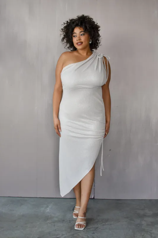 Liz Ivory Bodycon Midi Dress sold by Confête