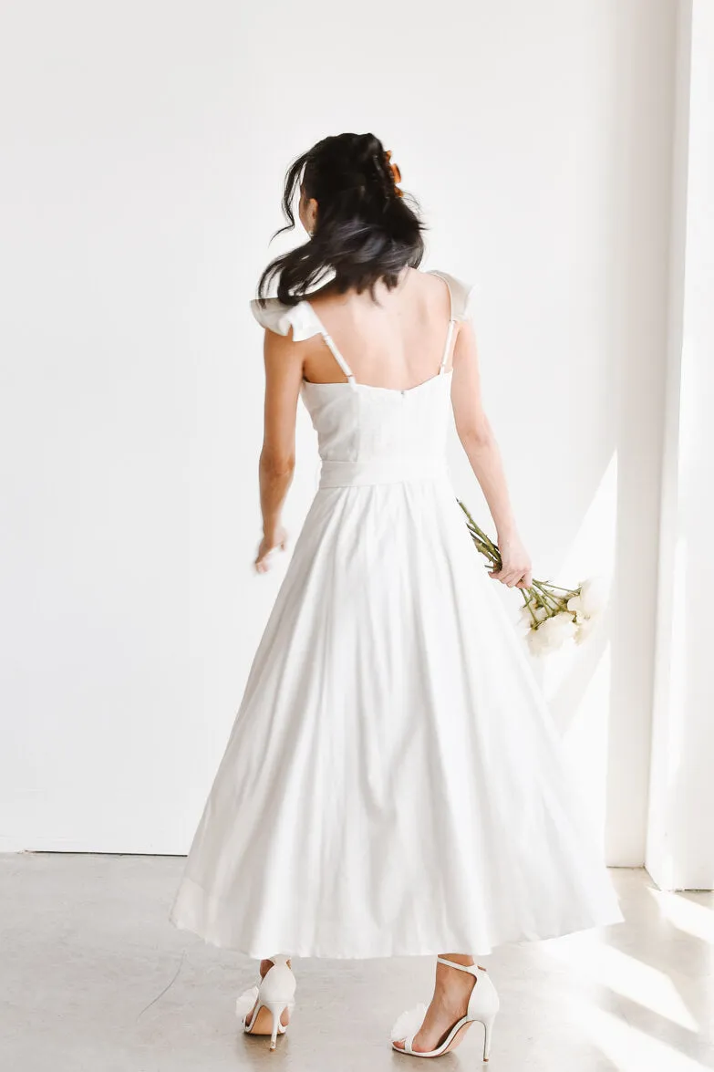 Francoise White Corset Midi Dress sold by Confête product image thumbnail 5