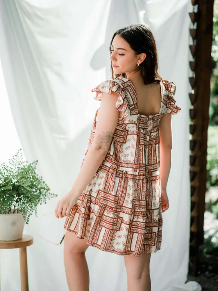 Carmen Botanical Square Neck Mini Dress - FINAL SALE sold by Confête product image thumbnail 3