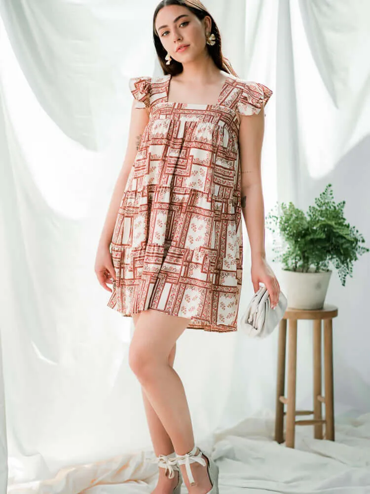 Carmen Botanical Square Neck Mini Dress - FINAL SALE sold by Confête product image thumbnail 2