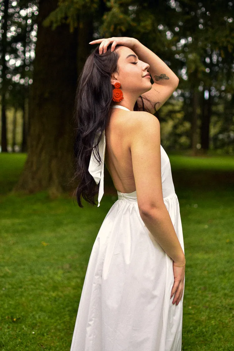 Farrah White Halter Midi Dress - FINAL SALE sold by Confête
