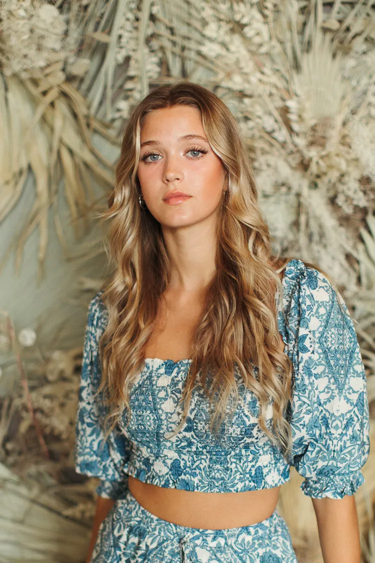 Carmina Blue Boho Crop Top - FINAL SALE sold by Confête