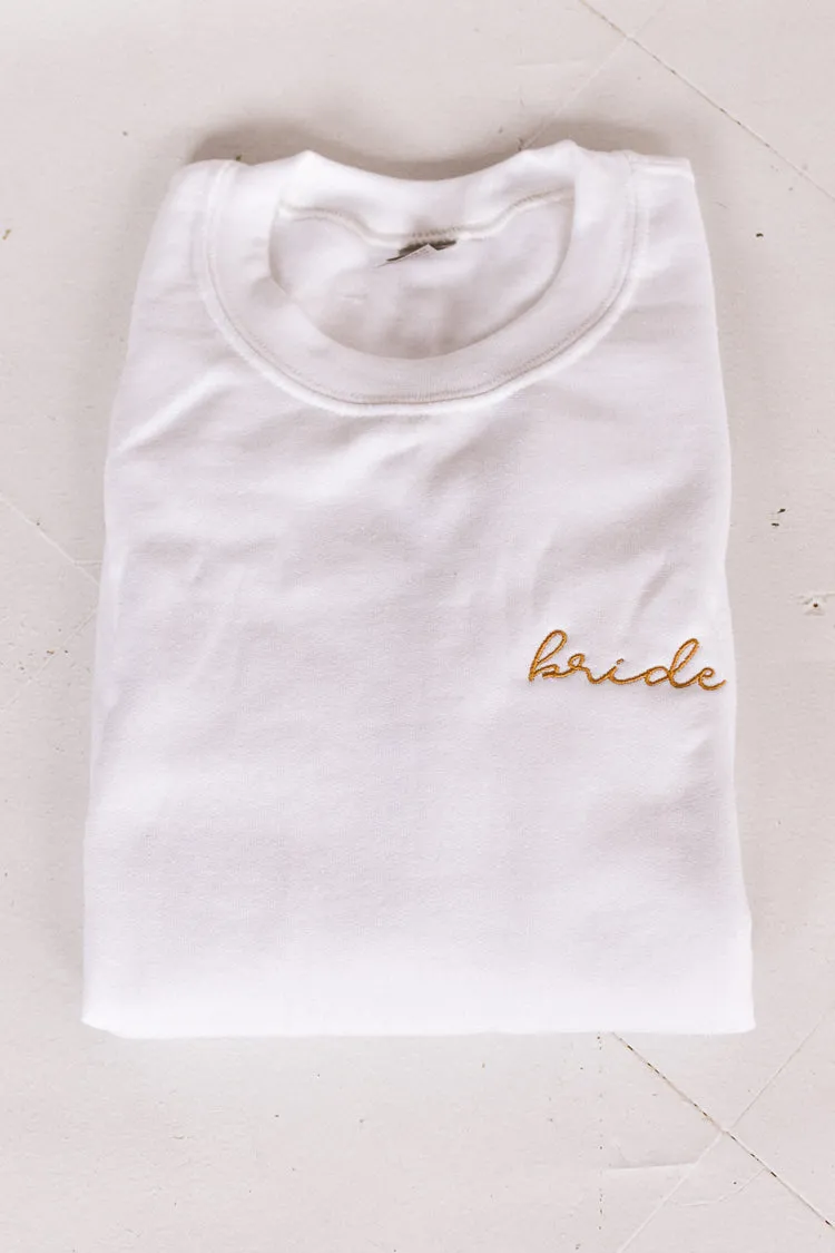 Embroidered Bride White Sweatshirt sold by Confête product image thumbnail 2