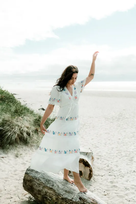 Aubrie Embroidered Floral and Crochet Maxi Dress - FINAL SALE sold by Confête