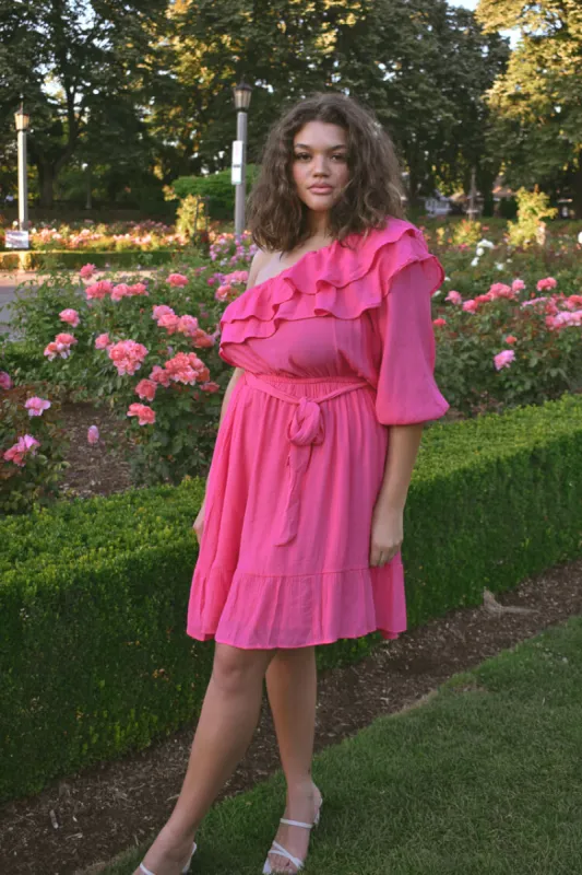 Tilly One Shoulder Pink Mini Dress - FINAL SALE sold by Confête