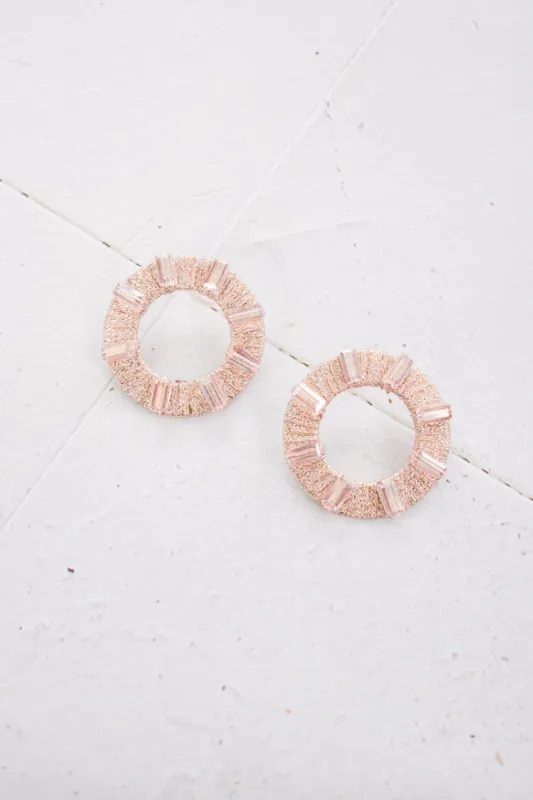 Carmen Pink Circle Studs sold by Confête