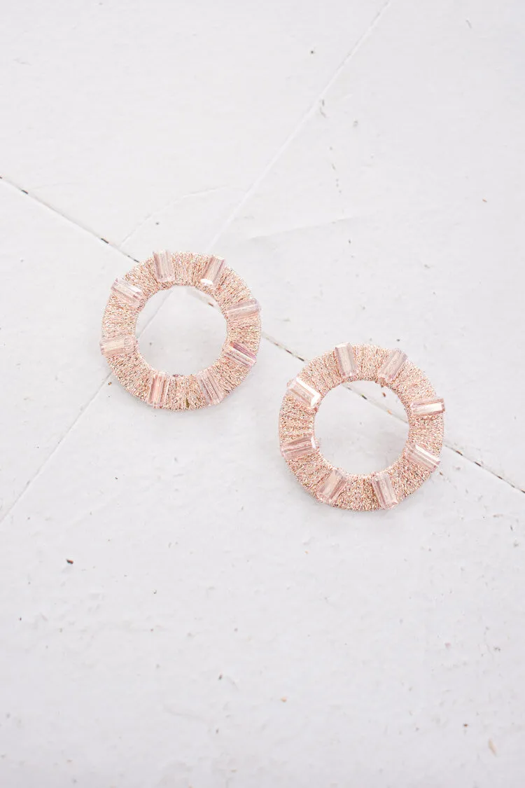 Carmen Pink Circle Studs sold by Confête