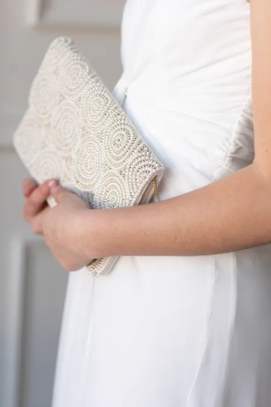 Fontainebleau Scalloped Beaded Clutch sold by ConfĂȘte