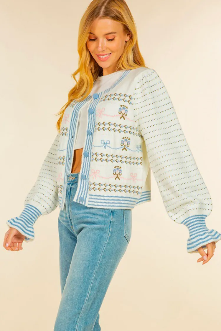 Madison Bow Cardigan sold by Confête