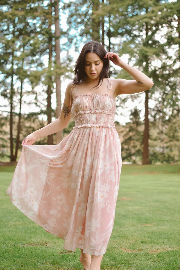 Gabby Pink Floral Midi Dress - FINAL SALE sold by Confête product image thumbnail 3