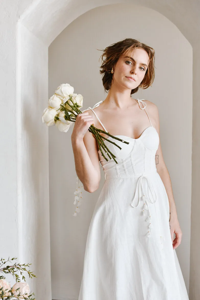 Chiara White Bustier-Style Midi Dress sold by Confête product image thumbnail 2
