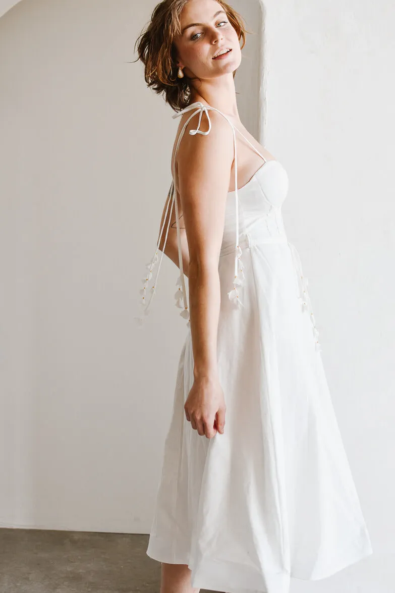 Chiara White Bustier-Style Midi Dress sold by Confête product image thumbnail 4