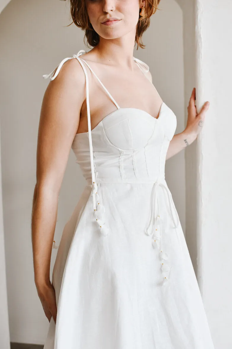 Chiara White Bustier-Style Midi Dress sold by Confête product image thumbnail 5