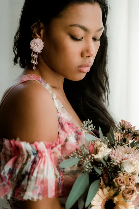 Rainy Daisy Pink Earrings sold by Confête